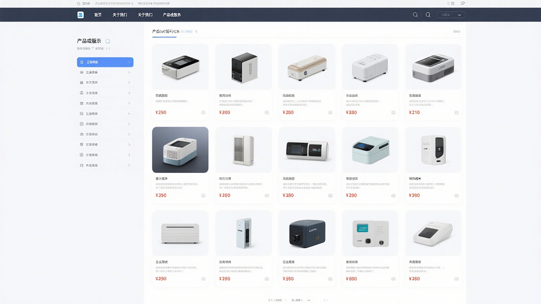 产品或服务展示页面图